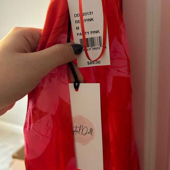 Crystal Doll Juniors' Floral Tie-Strap Tiered Maxi Dress - Picture 5 of 7